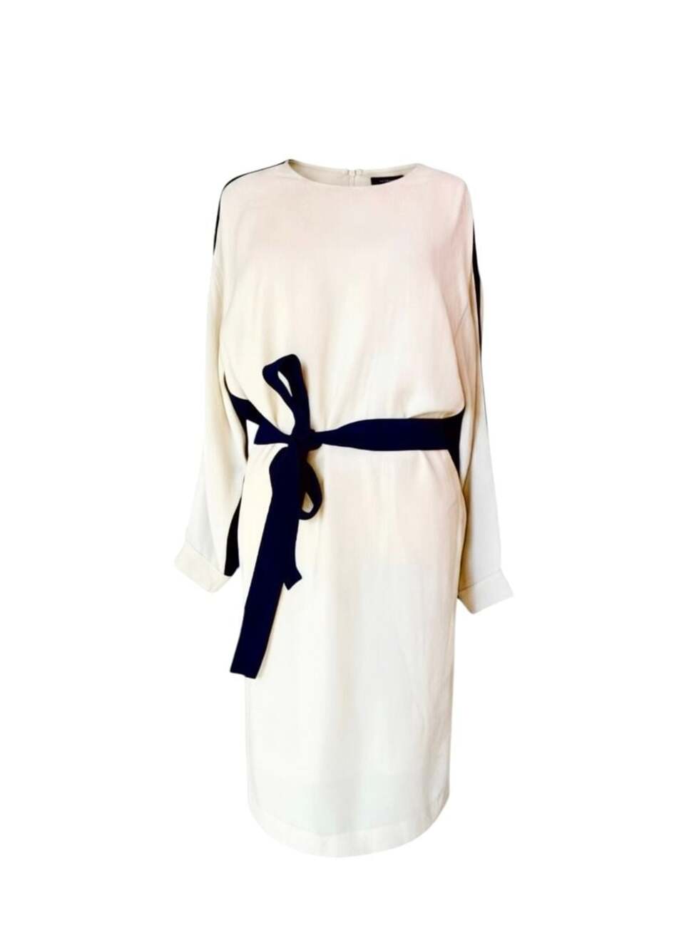 Parker Silk Color Block Black and Cream Long